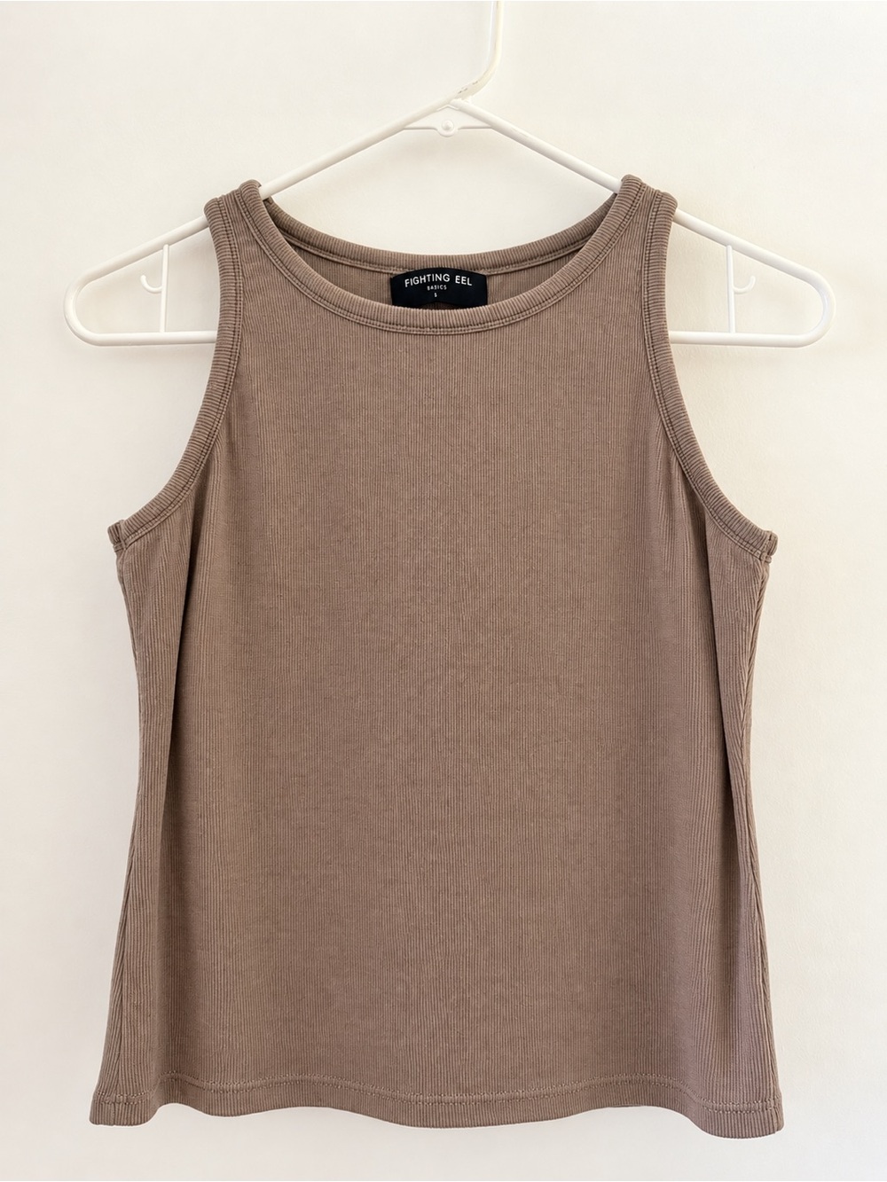 Fighting Eel Basics - Ribbed Tank Top in Taupe
